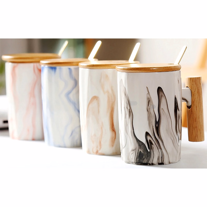 Ceramic Tea Cup With Lid Tea Cup With Wooden Handle