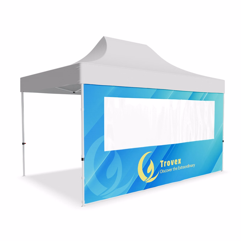 15ft Full Rear Tent Wall Only w/Single Window - 2 Side Imprint