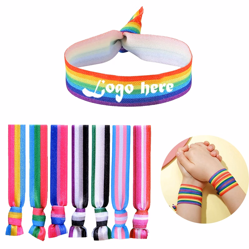 Rainbow Headband Elastic Bracelet Pride Month Decoration