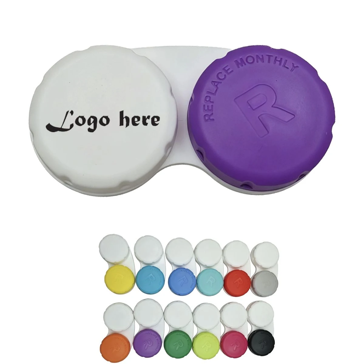 Custom Logo Portable Dual-Well Contact Lens Storage Case 1