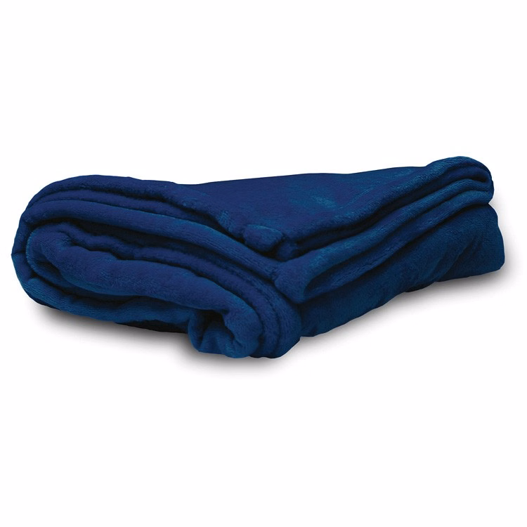 Navy Faux Micro Mink Throw Blanket