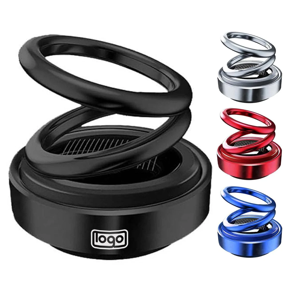 Solar-Powered Dual-Ring Rotating Car Air Freshener 1