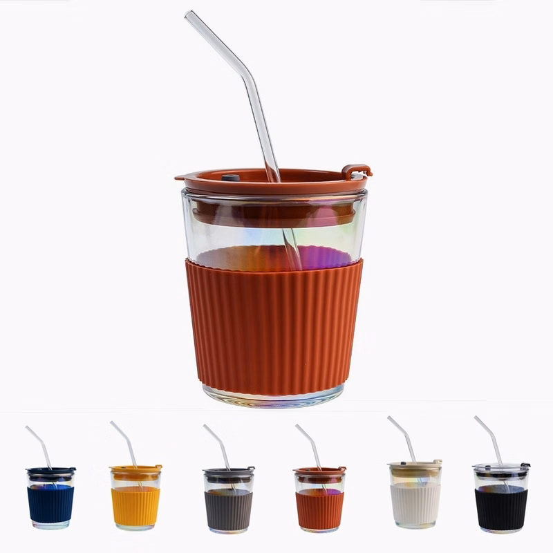 Glass Tumblers with Lids and Straws
