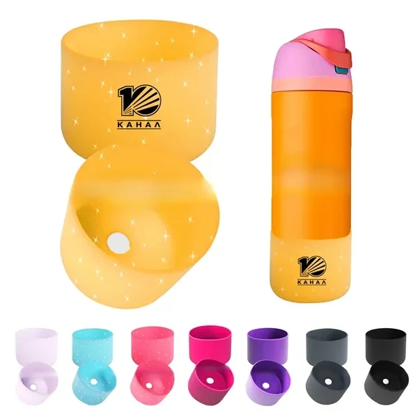 Custom 24 oz Silicone Water Bottle Boot — Non Slip Grip Drinkware Accessory 1
