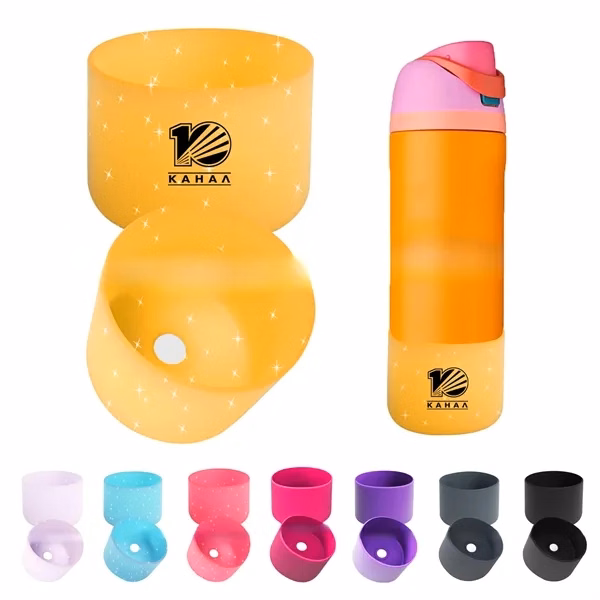 Custom 24 oz Silicone Water Bottle Boot — Non Slip Grip Drinkware Accessory