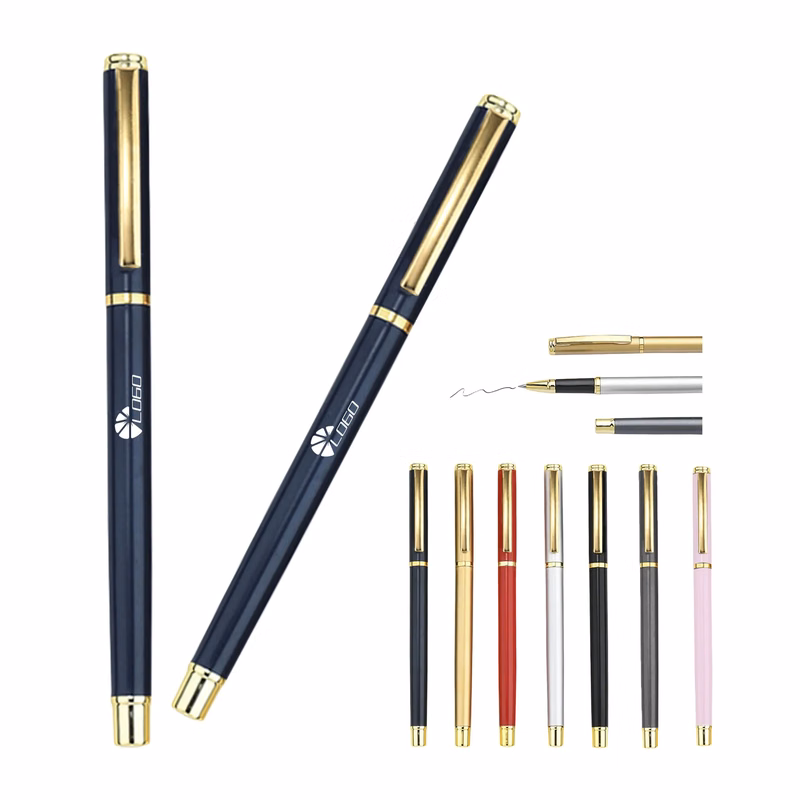 MOQ20 0.5mm Black Ink Gel Pen With Metal Clip