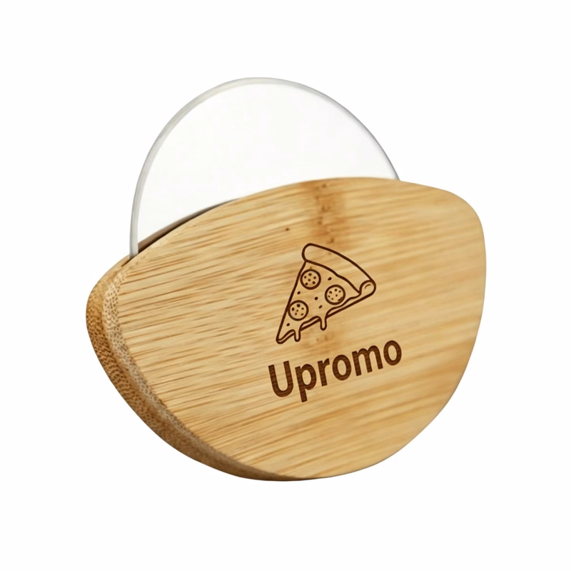 Bamboo Handle Stainless Steel Pizza Cutter