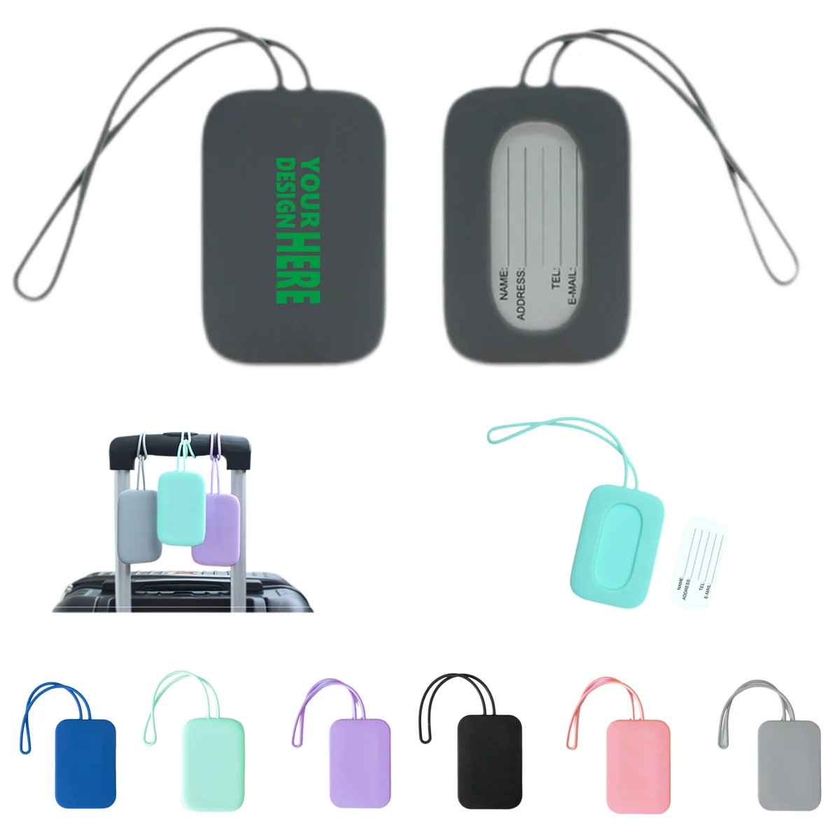 Flexible Silicone Baggage Tag 1