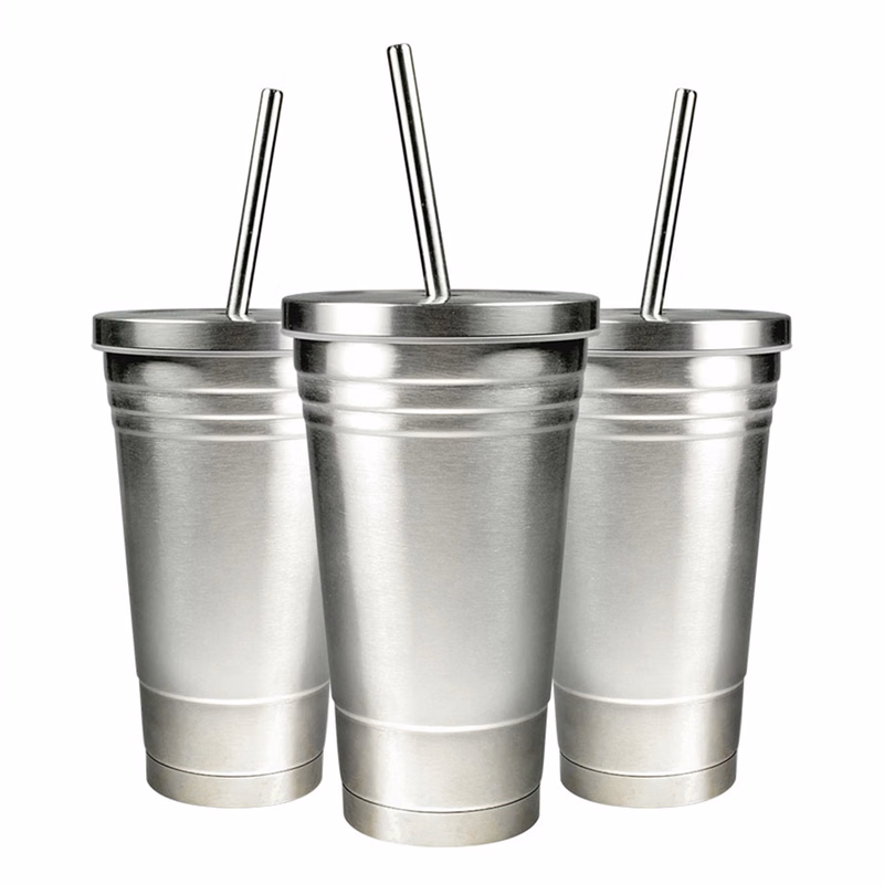 500ML Stainless Steel Straws Mug