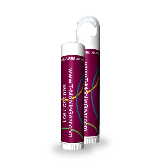 Lip Naturals Pomegranate Non SPF Lip Balm with a custom label 1