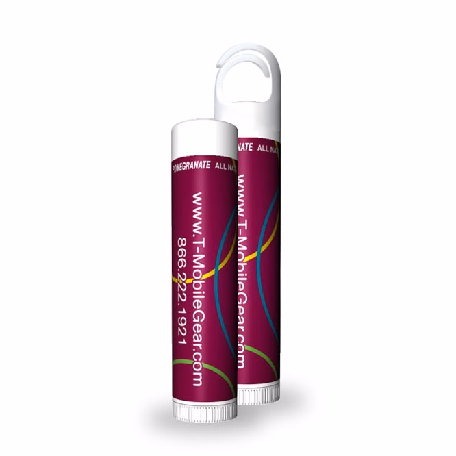 Lip Naturals Pomegranate Non SPF Lip Balm with a custom label