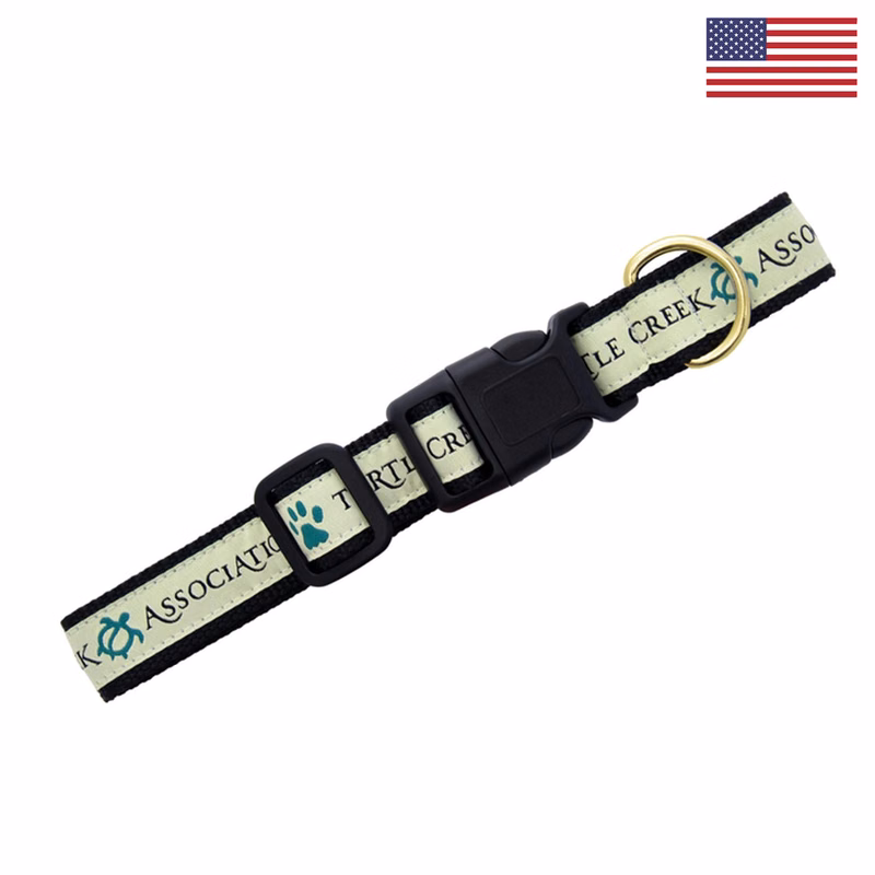 1" Woven Heavy Duty Pet Collar w/ Gold Colored Hardware - "Elite" Weave