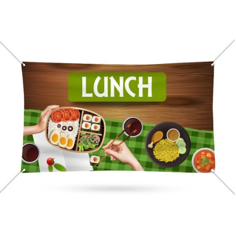 Lunch Pre Printed Vinyl portable graphic Banner 36" x 24" - Green 1