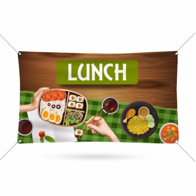 Lunch Pre Printed Vinyl portable graphic Banner 36" x 24" - Green