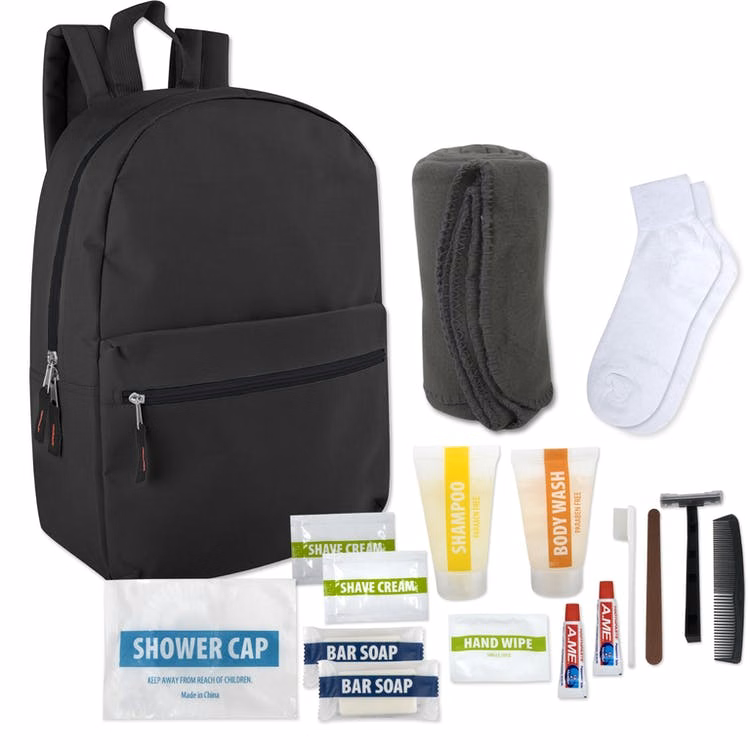 Hygiene Kits in Backpack - 18 Pieces