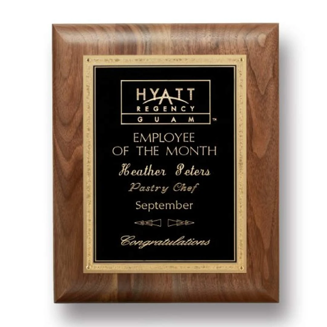 Gemstone Walnut Plaque - Walnut/Black Elegance 1
