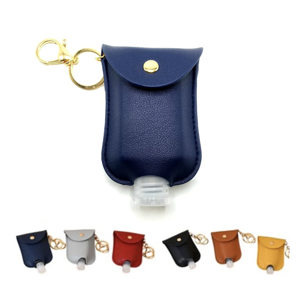 Leather Hand Sanitizer Holder Keychain 1