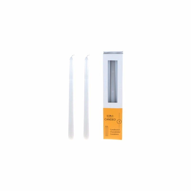 10" Taper Candles - White Unscented 3 Pack