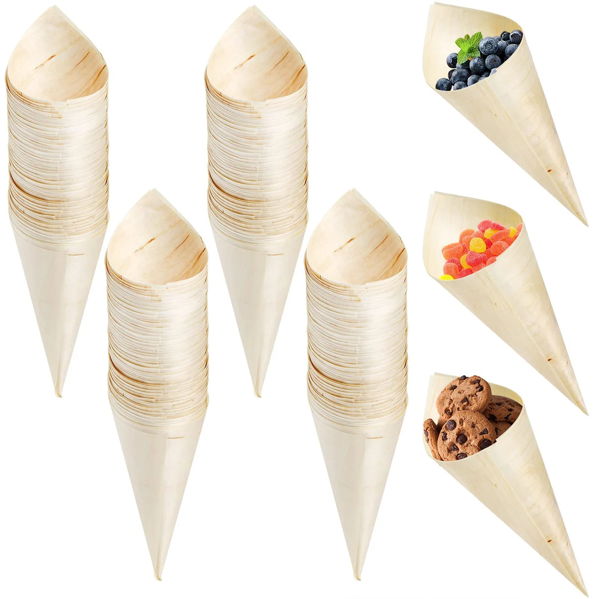 200 Piece Wooden Tasting Cone Set 1