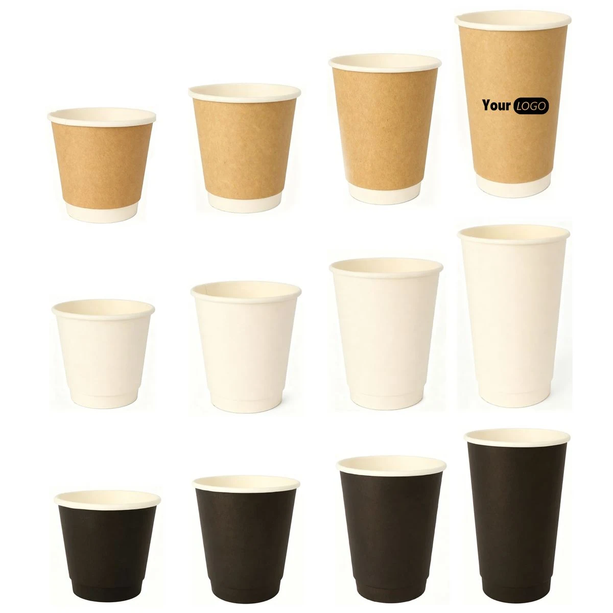 Double Wall Paper Cups Disposable Coffee Cups 10oz 12oz 1