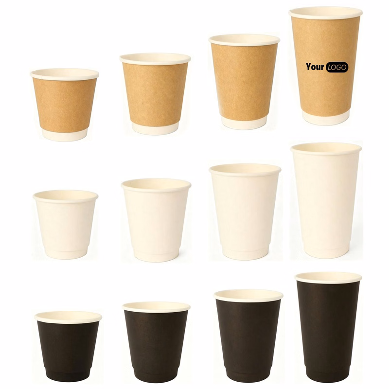 Double Wall Paper Cups Disposable Coffee Cups 10oz 12oz