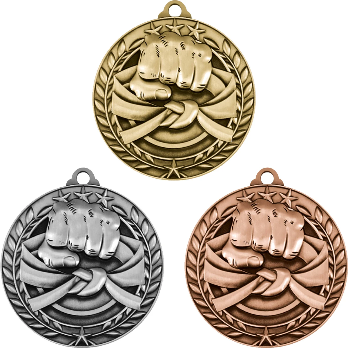 Stock Small Academic & Sports Laurel Medals: Martial Arts 1