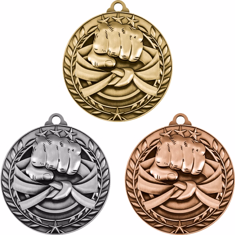 Stock Small Academic & Sports Laurel Medals: Martial Arts