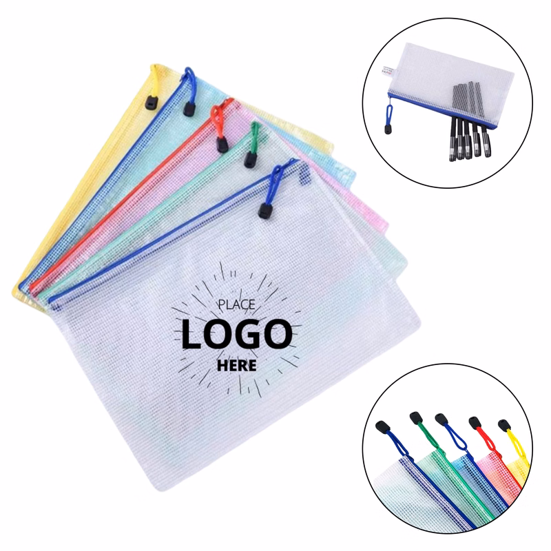 Letter A4 PVC Waterproof Zipper File Bag