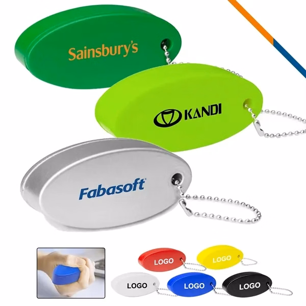 Custom Foam Stress Relief Keychains with Chain — Therapeutic Squeeze Giveaway