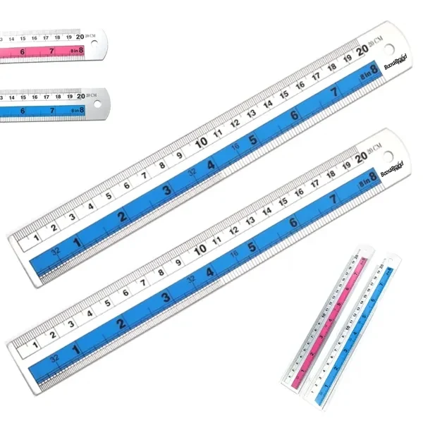 Custom Aluminum 7.87 Dual Scale Ruler — Metric & Imperial Office Essential 1