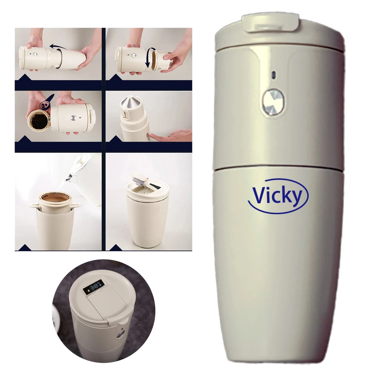5 In 1 Coffee Grinder Filter Thermos Tumbler 1