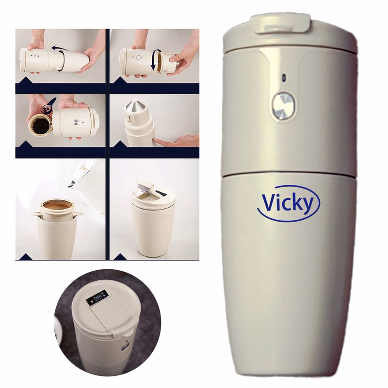 5 In 1 Coffee Grinder Filter Thermos Tumbler
