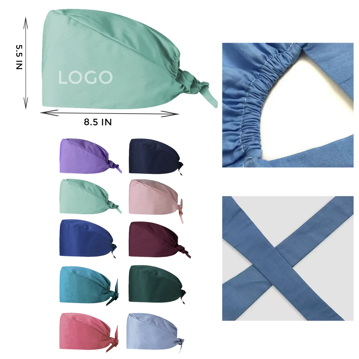 MOQ 10 PCS Hygienic Pure Cotton Nurse Cap 1