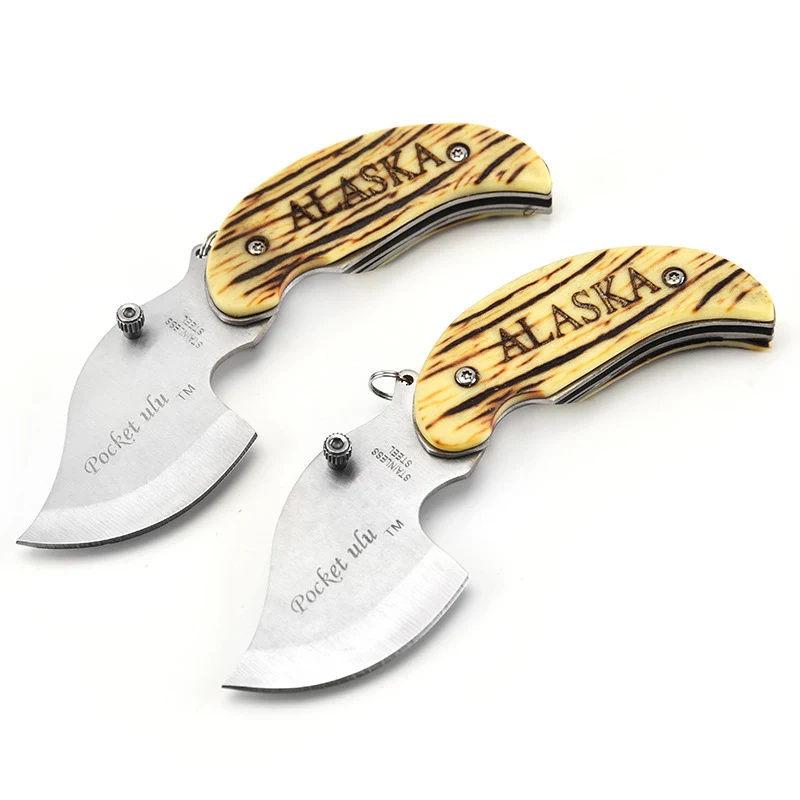 Leaf Shape Stainless Steel Folding Pocket Knife 1