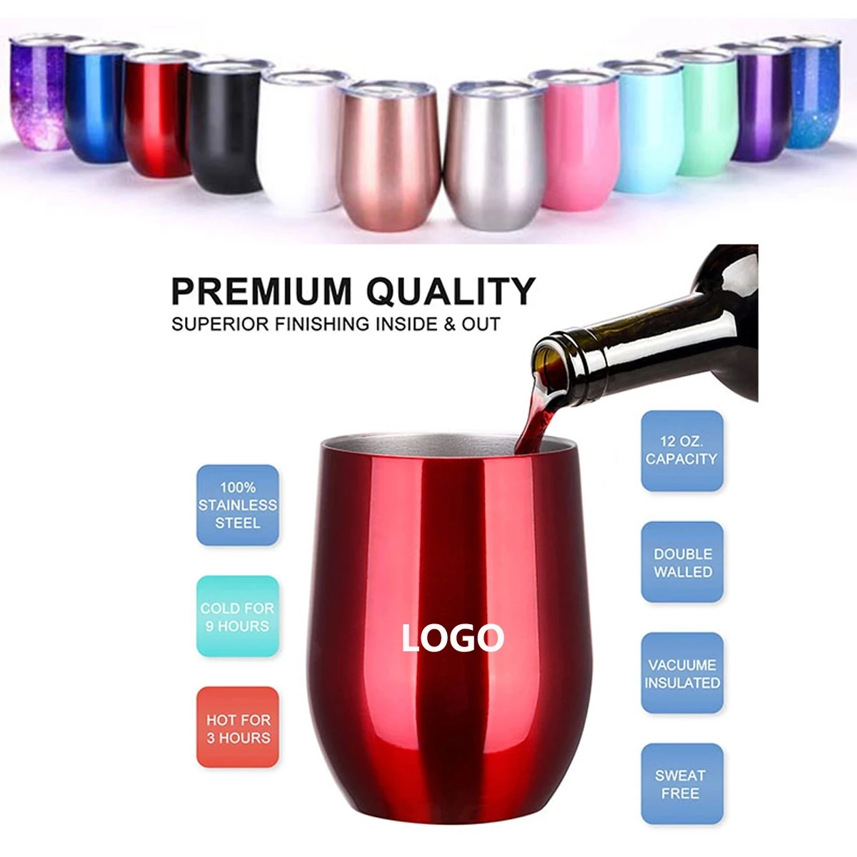 12 OZ Wine Tumbler with Lid 1