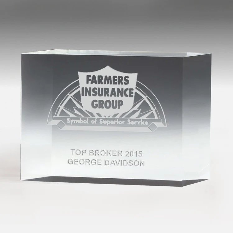 1 1/4" Thick Freestanding Acrylic Awards - 4" 1