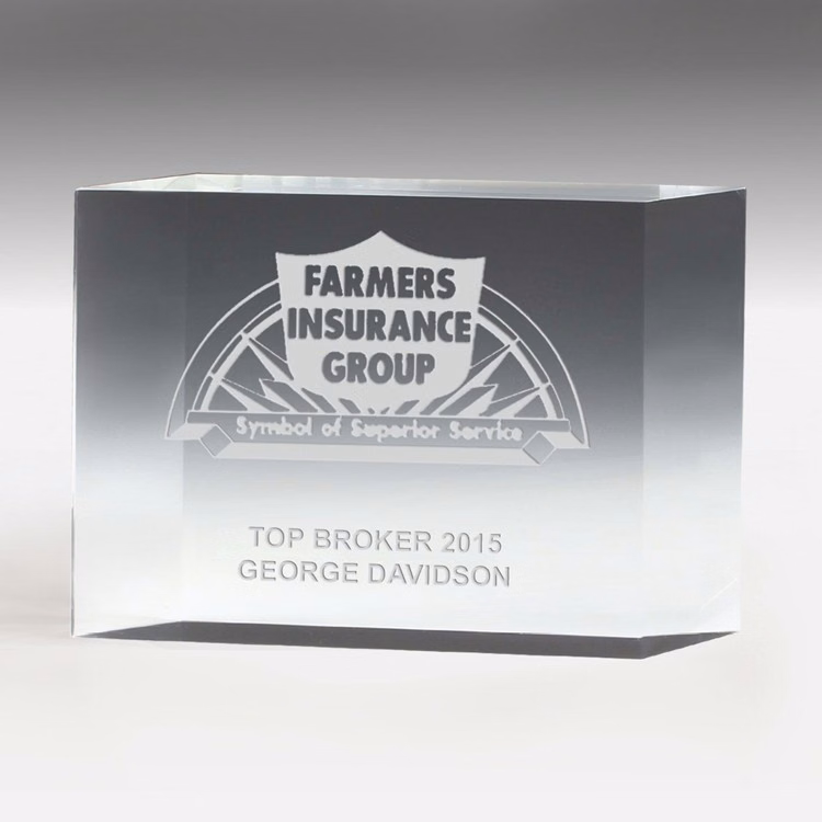 1 1/4" Thick Freestanding Acrylic Awards - 4"