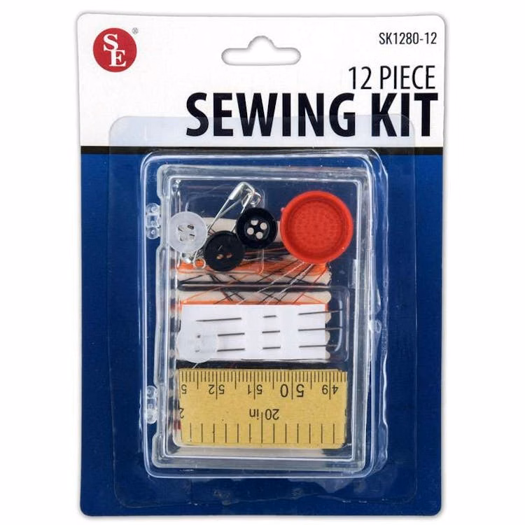 12-Piece Sewing Kit in Storage Box