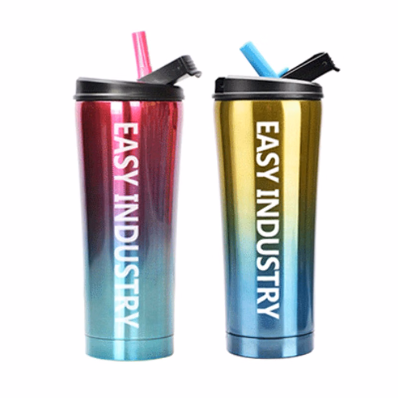 Double Wall 20 Oz. Coffee Cup Car Tumbler With Straw