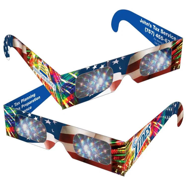 Fireworks Glasses - American Flag #2 - Custom Imprint 1