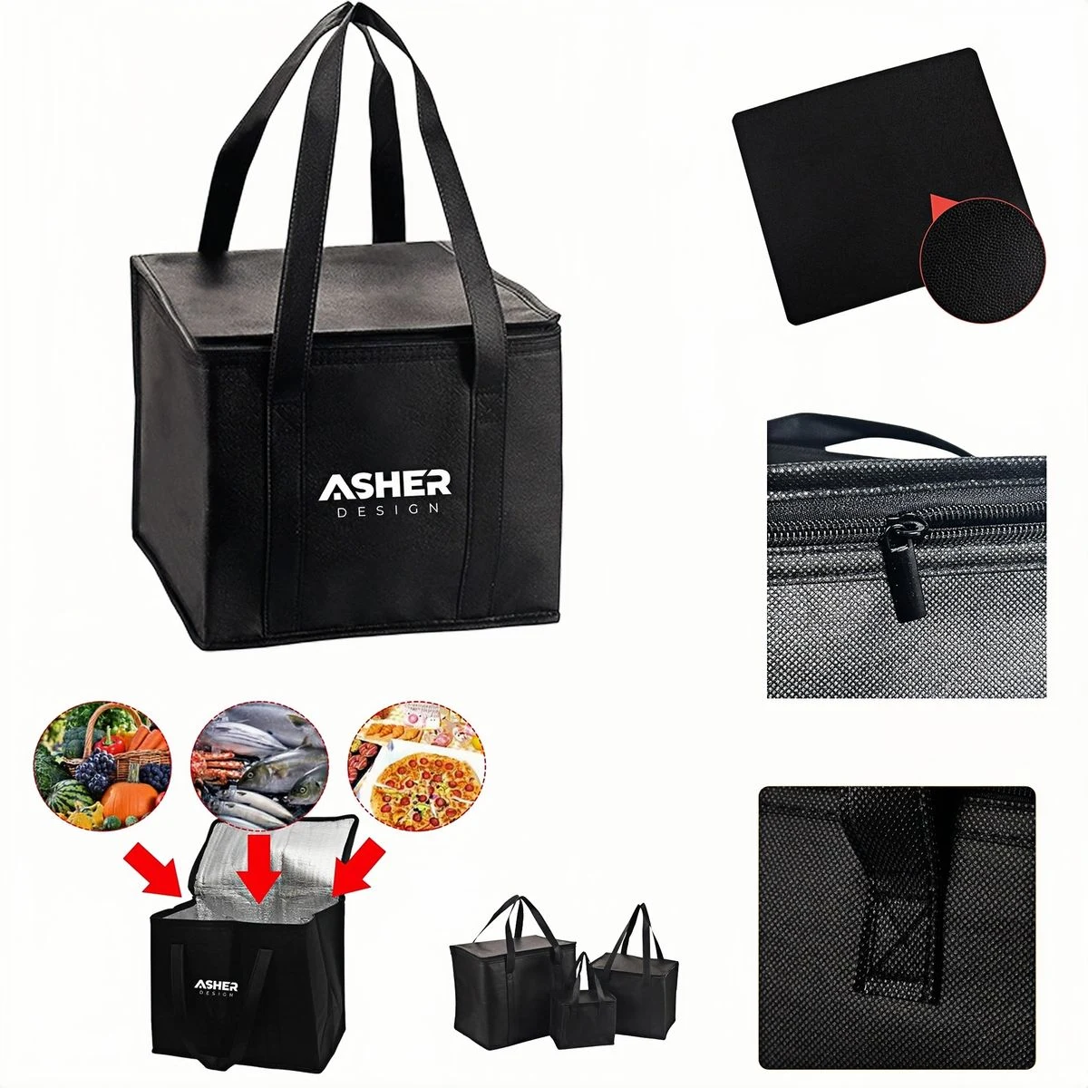 Custom Aluminum Foil Lining Grocery Picnic Bag 1