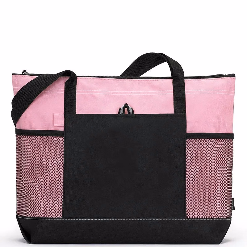 Oxford Tote Bag With Two Mesh Pockets