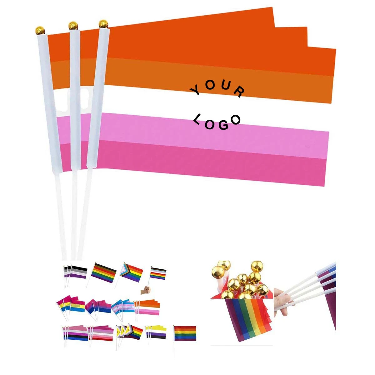 Hand Held Pride Flag with UV Resistant Colors 1