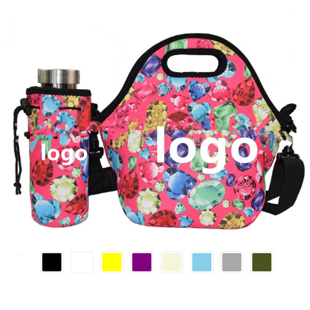 Neoprene Lunch Cooler Tote With Optional Bottle Cooler 1