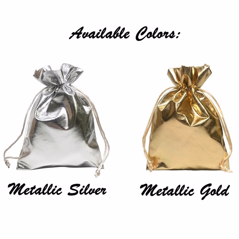 6" x 10" Deluxe Metallic Drawstring Pouch.