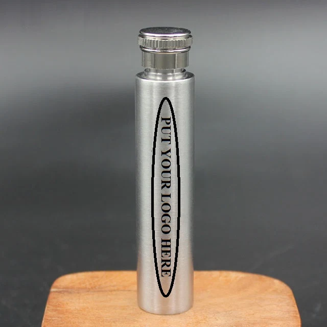 Stainless Steel Round Tube Hip Flask 1oz 1
