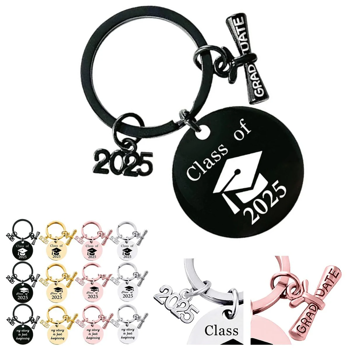 Stainless Steel Graduation Souvenir Keychain 1