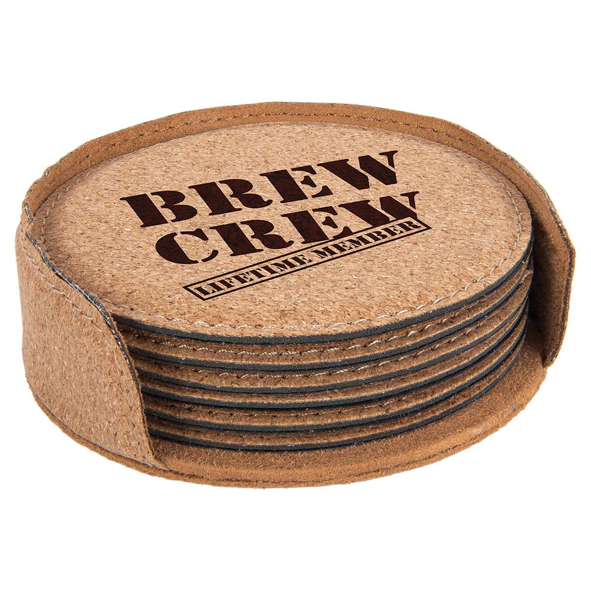4" Round Cork 6-Coaster Set 1