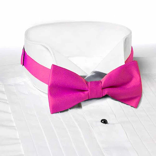 Fuchsia Solid Color Bow Tie - Adjustable Band 1