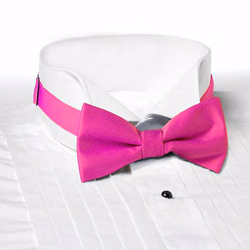 Fuchsia Banded Bow Tie